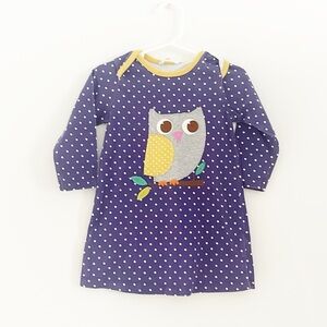 Baby Mini Boden Owl Polka Dot Girl’s Dress